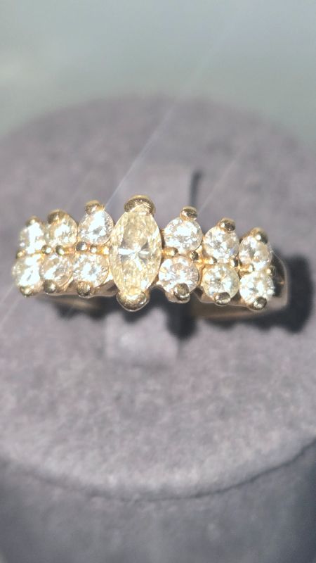 Photo 1 of 14K YELLOW GOLD W. 1.5CT DIAMOND RING-3.8G SIZE 6