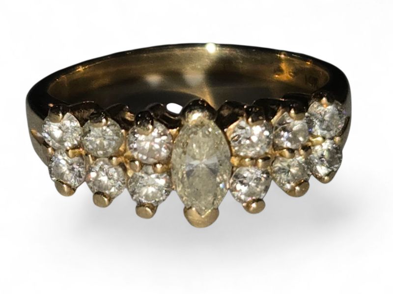 Photo 1 of 14K YELLOW GOLD W. 1.5CT DIAMOND RING-3.8G SIZE 6 #3
