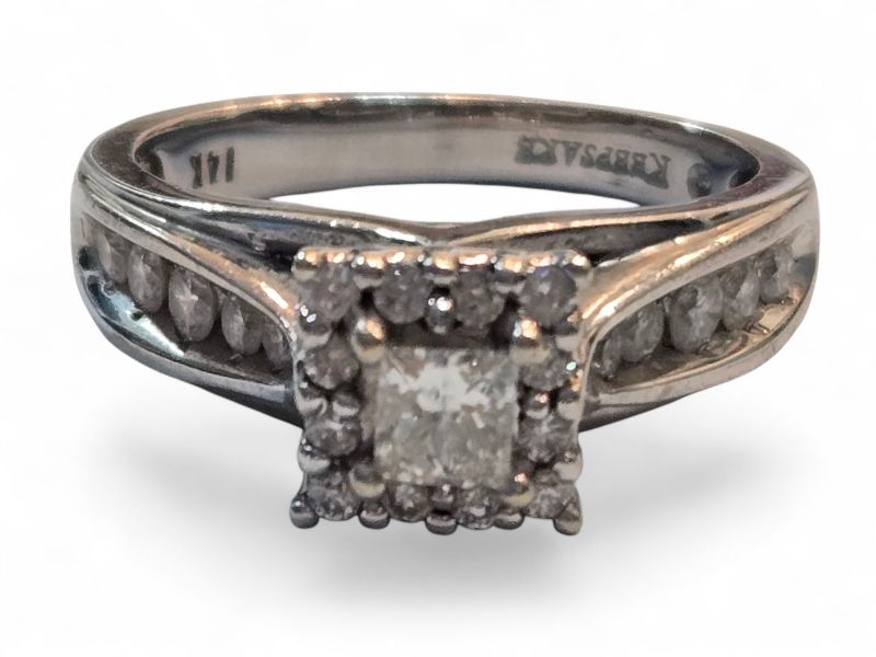 Photo 1 of 14K WHITE GOLD W. 1CT DIAMOND RING-5G SIZE 6 1/2 #5