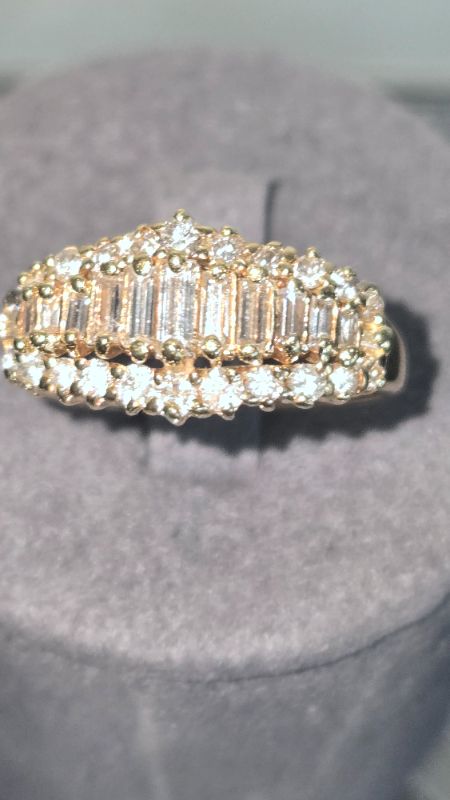 Photo 1 of 14K YELLOW GOLD W.1.25CT DIAMOND RING-4.5G SIZE 7