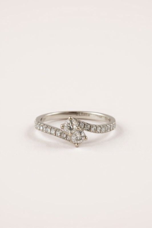Photo 1 of 14K WHITE GOLD W. 1CT DIAMOND RING-3.86G SIZE 6 1/2 #7