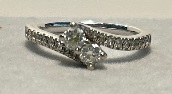 Photo 1 of 14K WHITE GOLD W. 1CT DIAMOND RING-3.86G SIZE 6 1/2 #7