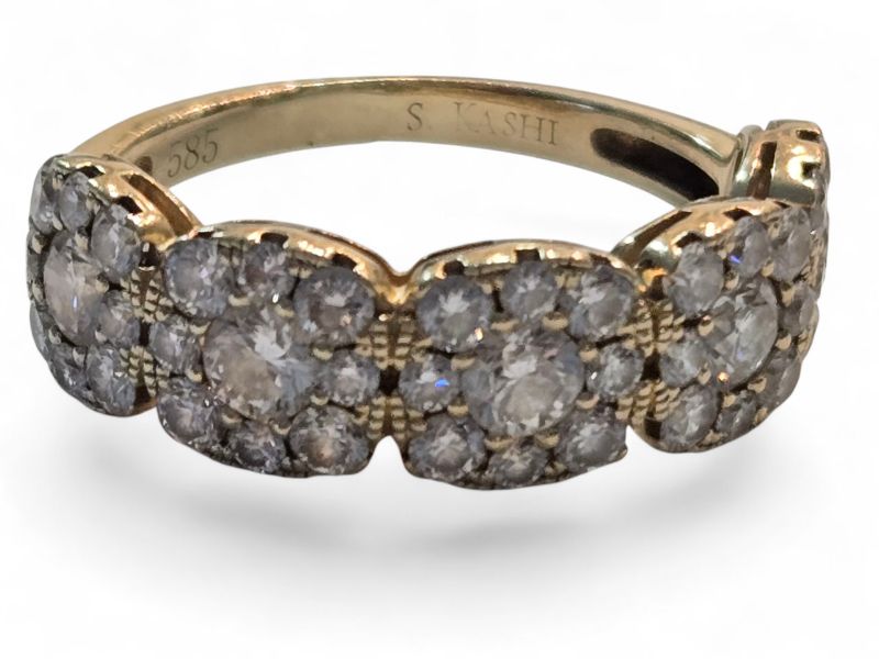 Photo 1 of 14K YELLOW GOLD W. 1CT DIAMOND RING-3G SIZE 5 #21