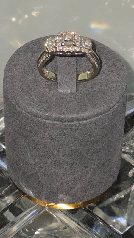 Photo 1 of 14K WHITE GOLD W. 1CT DIAMOND RING-4G SIZE 5 1/2
