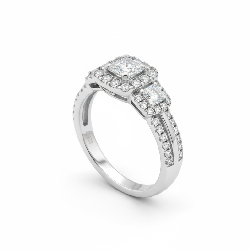 Photo 1 of 14K WHITE GOLD W. 1CT DIAMOND RING-4G SIZE 5 1/2 #25