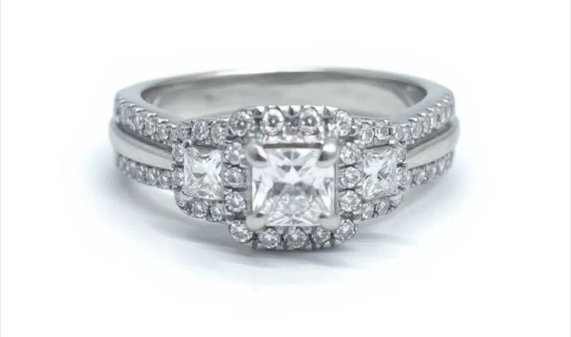 Photo 1 of 14K WHITE GOLD W. 1CT DIAMOND RING-4G SIZE 5 1/2 #25