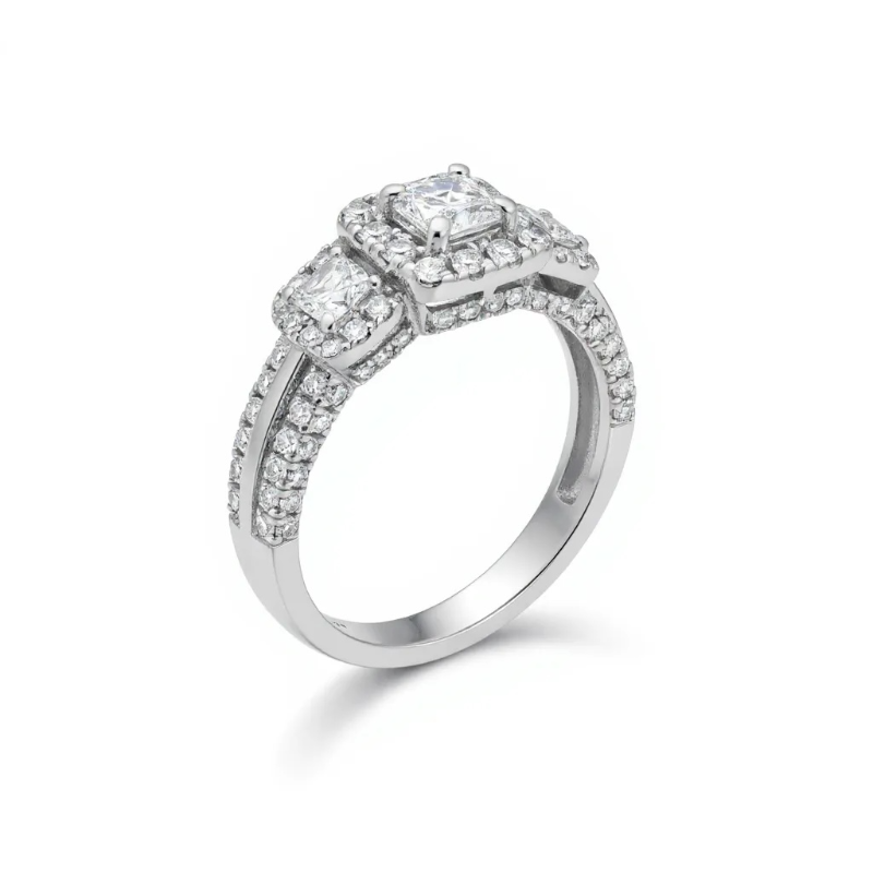 Photo 1 of 14K WHITE GOLD W. 1CT DIAMOND RING-4G SIZE 5 1/2 #25