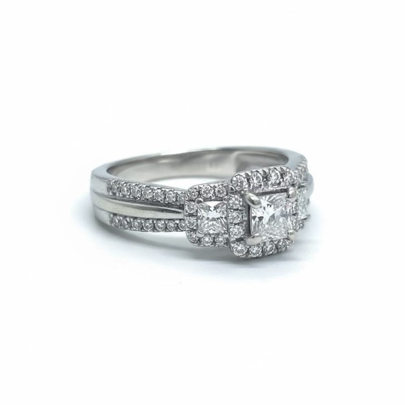 Photo 1 of 14K WHITE GOLD W. 1CT DIAMOND RING-4G SIZE 5 1/2 #25