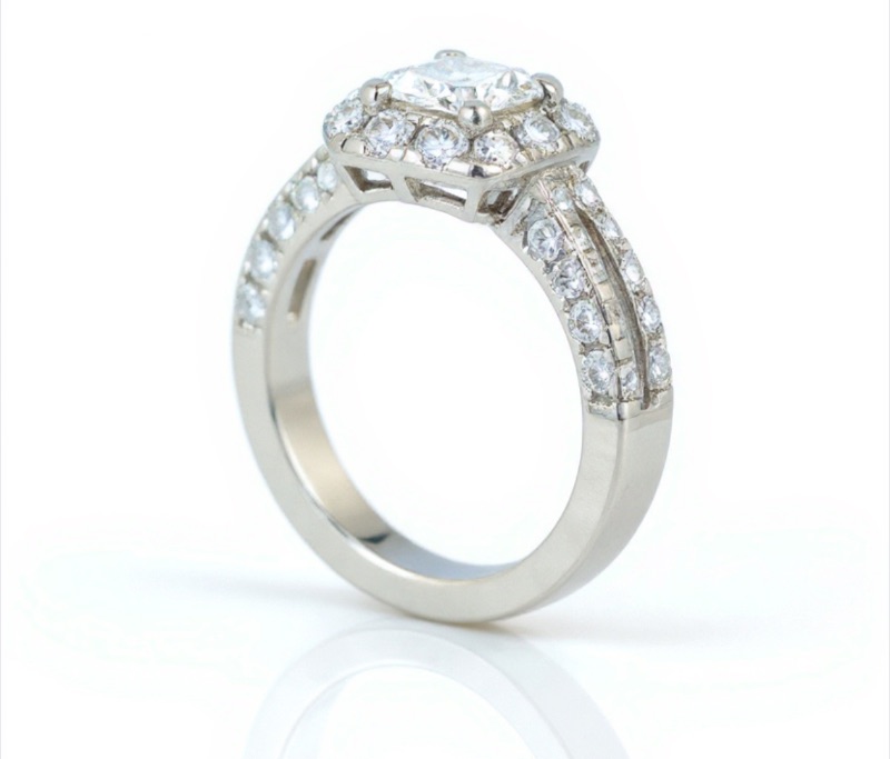 Photo 1 of 14K WHITE GOLD W. 1CT DIAMOND RING-4G SIZE 5 1/2 #26