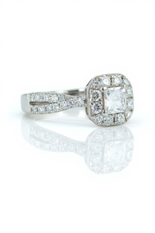 Photo 1 of 14K WHITE GOLD W. 1CT DIAMOND RING-4G SIZE 5 1/2 #26