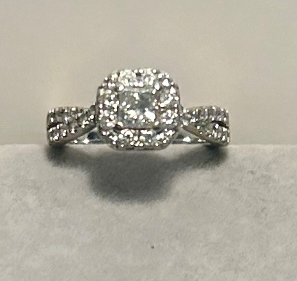 Photo 1 of 14K WHITE GOLD W. 1CT DIAMOND RING-4G SIZE 5 1/2 #26