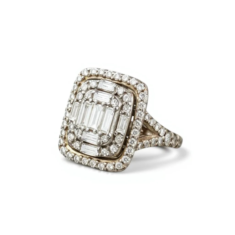 Photo 1 of 14K YELLOW GOLD W. 1CT DIAMOND RING-3.86G SIZE 5 #29