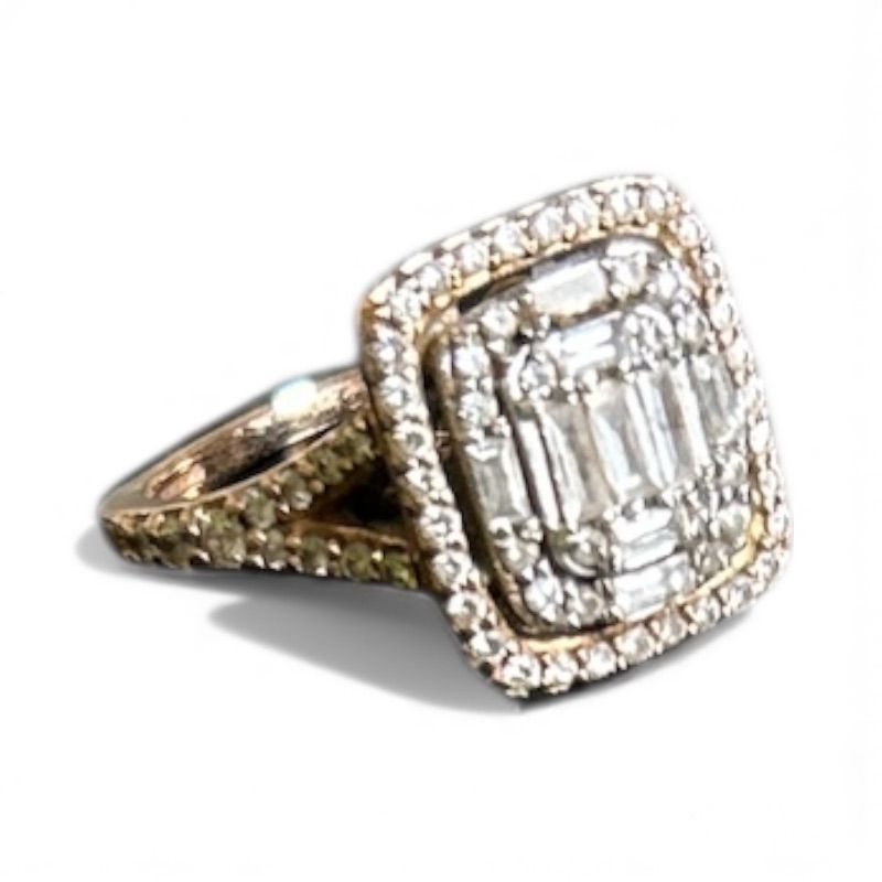 Photo 1 of 14K YELLOW GOLD W. 1CT DIAMOND RING-3.86G SIZE 5 #29