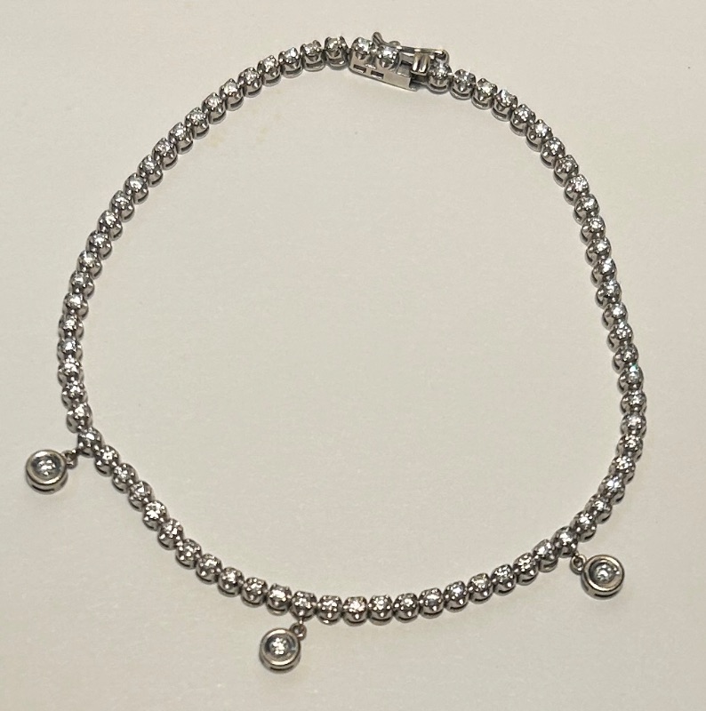 Photo 1 of 18K WHITE GOLD W 2CT DIAMOND TENNIS BRACELET- LENGTH 7” #32