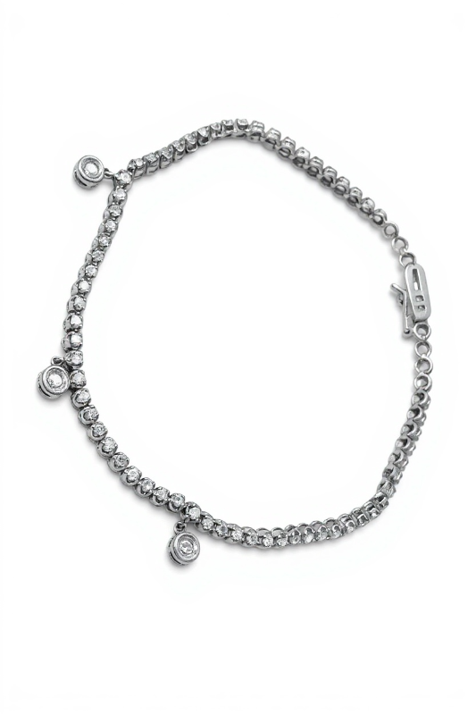 Photo 1 of 18K WHITE GOLD W 2CT DIAMOND TENNIS BRACELET- LENGTH 7” #32