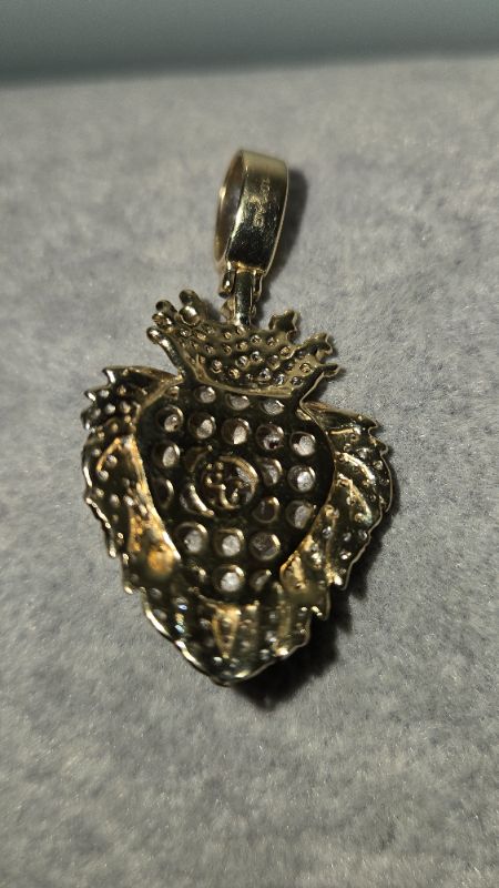 Photo 1 of 10K YELLOW GOLD W. 1CT DIAMOND ANIMAL  PENDANT-7.5G H 1 5/8”