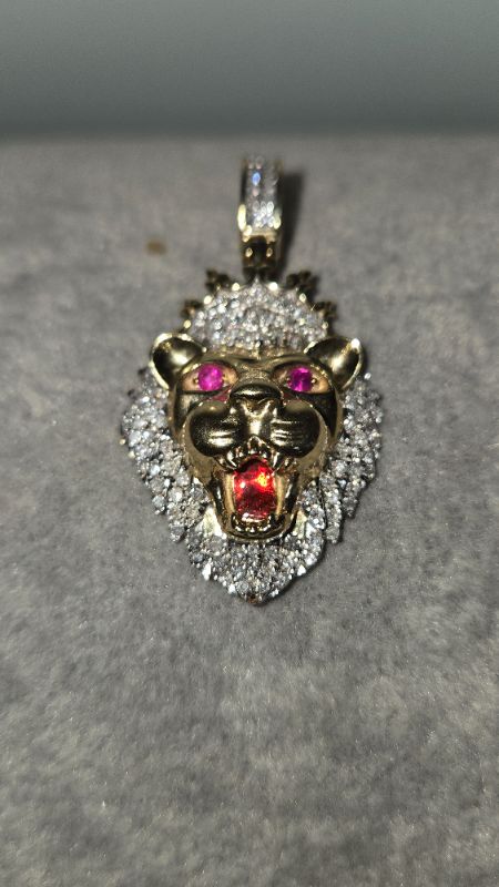 Photo 1 of 10K YELLOW GOLD W. 1CT DIAMOND ANIMAL  PENDANT-7.5G H 1 5/8”