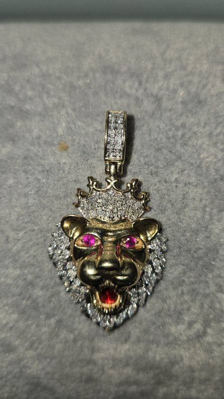 Photo 1 of 10K YELLOW GOLD W. 1CT DIAMOND ANIMAL  PENDANT-7.5G H 1 5/8”