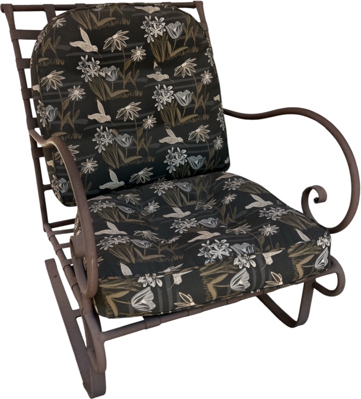Photo 1 of METAL OUTDOOR PATIO CHAIR WITH CUSHIONS 25 1/2“ x 33“ x H36“