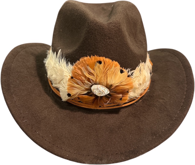 Photo 1 of NEW- CUSTOM WOMENS/MENS BROWN WESTERN STYLE HAT ADJUSTABLE SIZE M-L