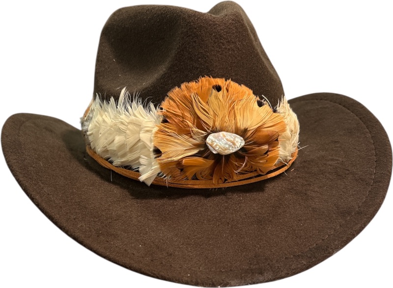 Photo 3 of NEW- CUSTOM WOMENS/MENS BROWN WESTERN STYLE HAT ADJUSTABLE SIZE M-L
