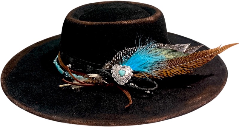 Photo 1 of NEW- CUSTOM BLACK FEDORA SIZE M/L ADJUSTABLE