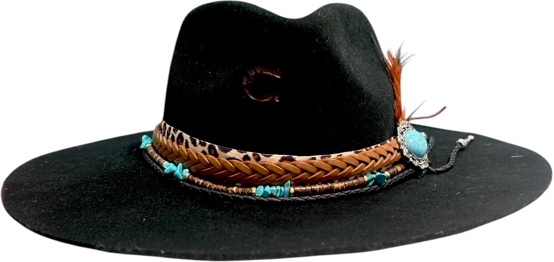 Photo 1 of NEW- CUSTOM BLACK CHARLIE HORSE WESTERN STYLE HAT SIZE MED