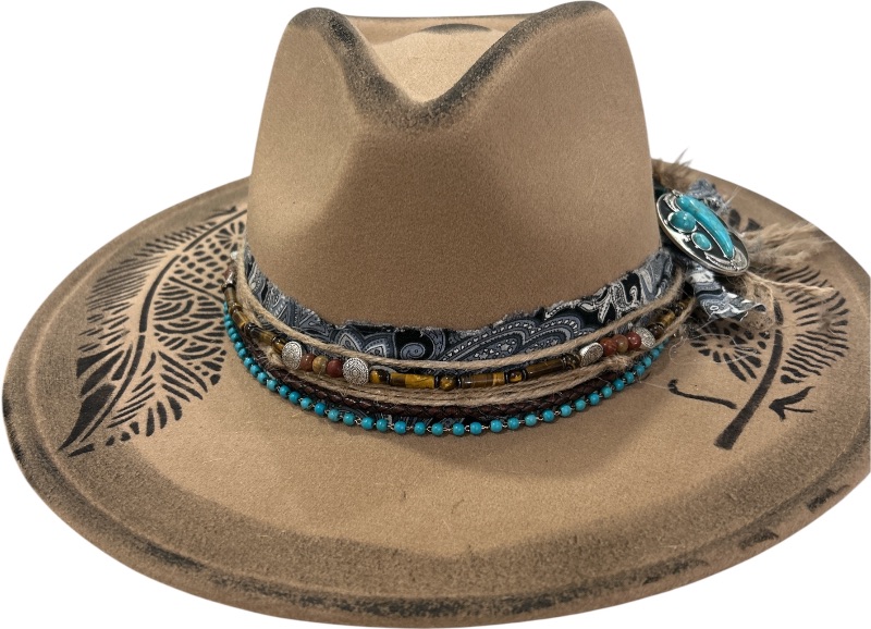 Photo 3 of NEW- CUSTOM WESTERN STYLE FEDORA SIZE L/XL
