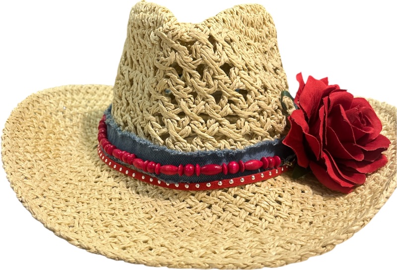 Photo 1 of NEW- WOMENS PAPER WESTERN STYLE HAT SIZE MED