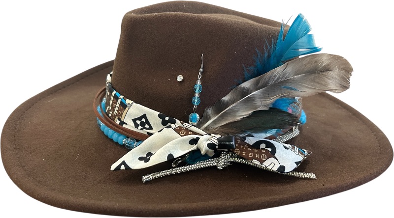 Photo 1 of NEW- WOMENS WESTERN STYLE  FEDORA  CUSTOM HAT SIZE MED