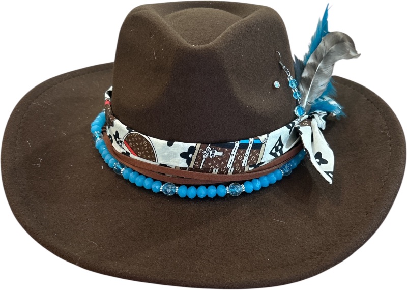 Photo 1 of NEW- WOMENS WESTERN STYLE  FEDORA  CUSTOM HAT SIZE MED