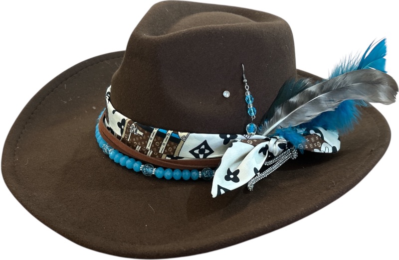 Photo 1 of NEW- WOMENS WESTERN STYLE  FEDORA  CUSTOM HAT SIZE MED