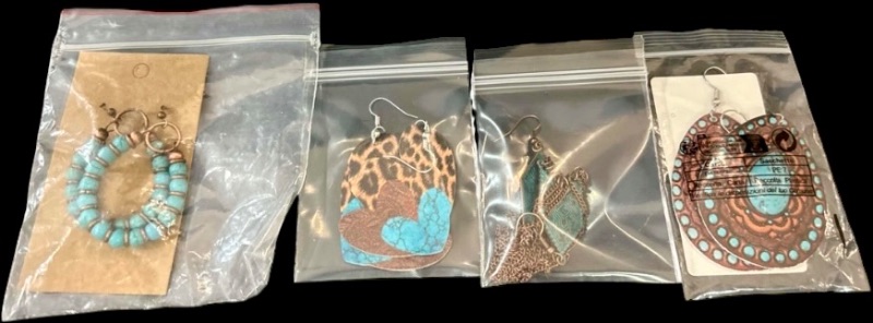Photo 1 of NEW - 4 PAIRS PIERCED EARRINGS