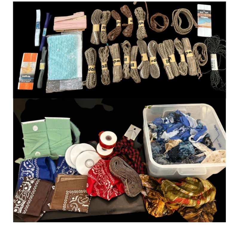 Photo 1 of CRAFTING SUPPLIES- BANDANAS, RIBBON, FABRIC TIES AND MORE