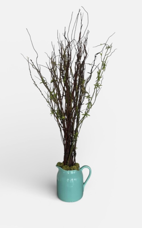 Photo 1 of CERAMIC BLUE PITCHER WITH REEDS H41”