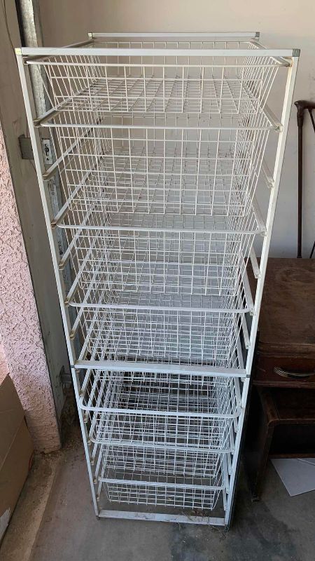 Photo 1 of METAL 8 DRAWER STORAGE UNIT 18” X 31” H 57”
