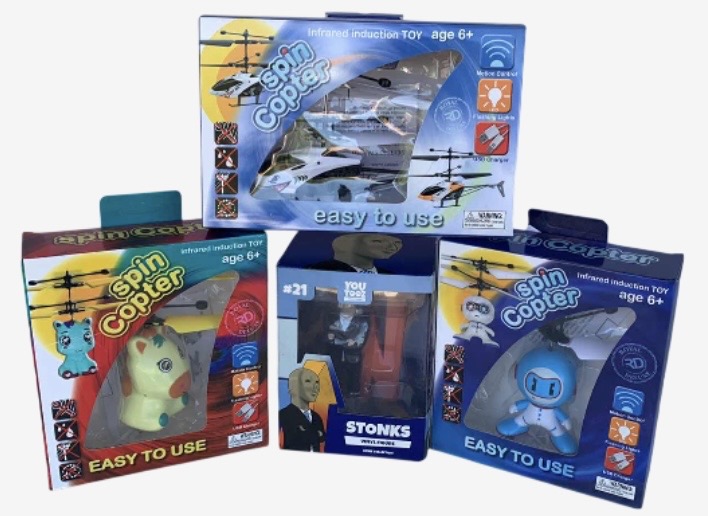 Photo 1 of TOY COPTERS AND A STONKS FIGURE