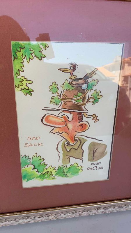 Photo 1 of VINTAGE “SAD SACK” WATERCOLOR SIGNED BY FRED RHOADS 11” X 14”