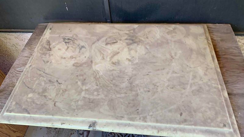 Photo 1 of ANTIQUE SINGER SEWING MACHINE STAND WITH MARBLE TOP
