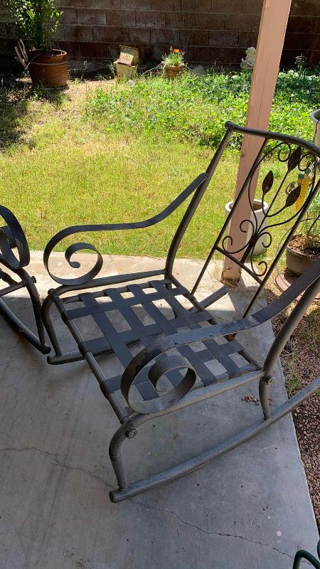 Photo 1 of TWO METAL ROCKING PATIO CHAIRS