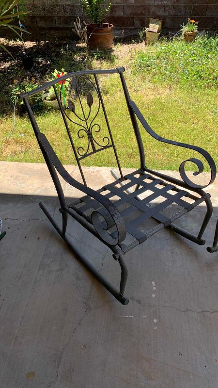 Photo 1 of TWO METAL ROCKING PATIO CHAIRS
