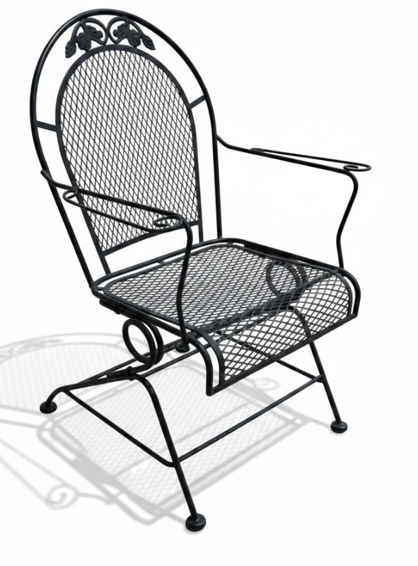 Photo 1 of PEONY FLOWER WROUGHT IRON PATIO CHAIR