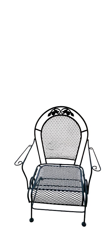 Photo 1 of PEONY FLOWER WROUGHT IRON PATIO CHAIR