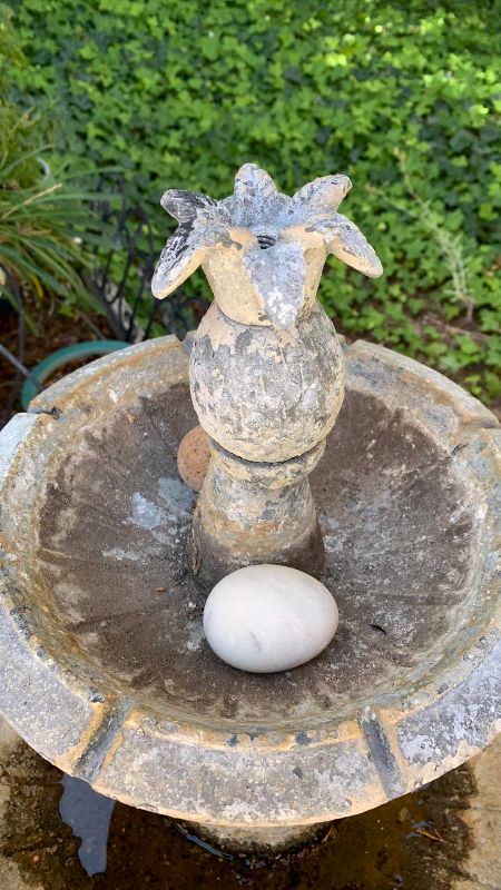 Photo 1 of STONE GARDEN FOUNTAIN ON POT 30” X 19”