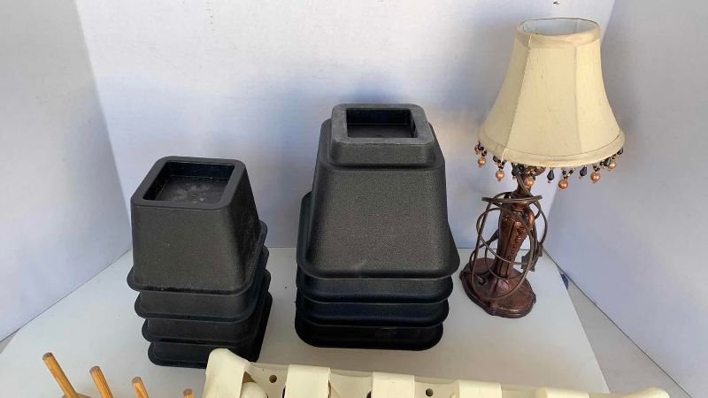 Photo 1 of BED RISERS, LAMP AND HOME ITEMS