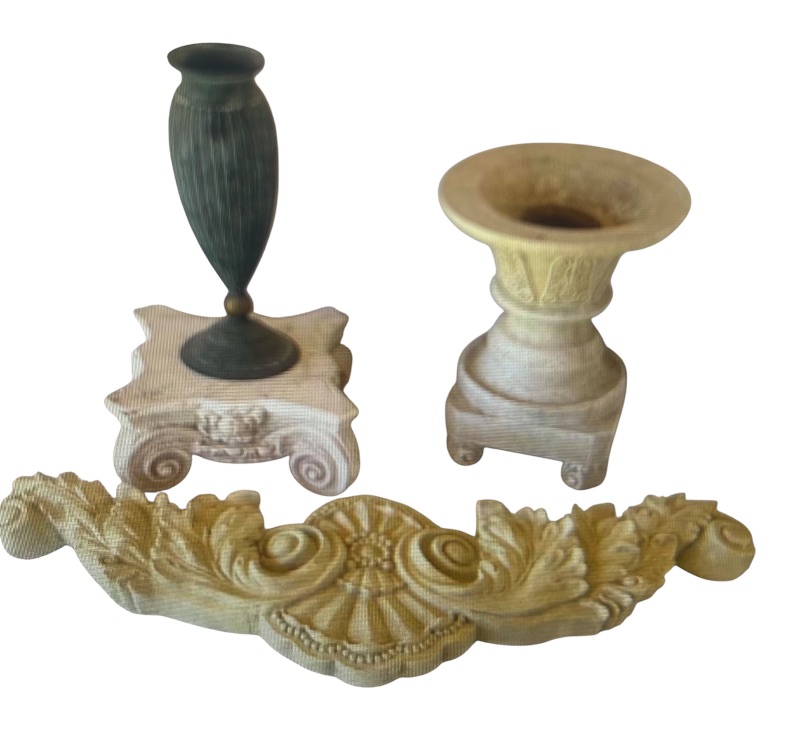 Photo 1 of COLUMN CANDLE HOLDER/ CLASSIC URN APPLIQUE/ SCROLL WALL DECOR