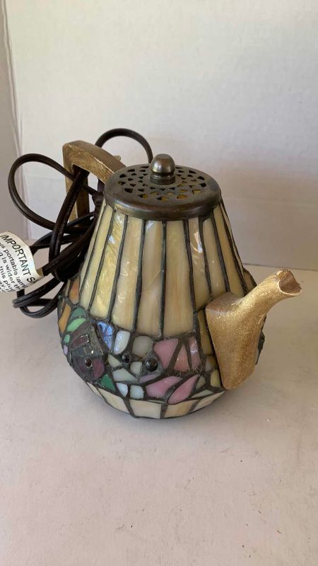Photo 1 of STAINED GLASS VASE 14" AND COFFEE POT LAMP