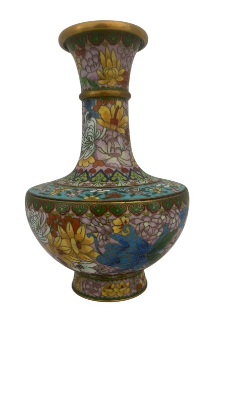 Photo 1 of VINTAGE CHINESE CLOISONNÉ VASE H8.5”