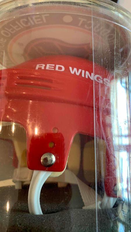 Photo 1 of NHL DETROIT RED WINGS JIRI FISCHER SIGNED MINI- HELMET AND STANLEY CUP BOBBLE HEAD