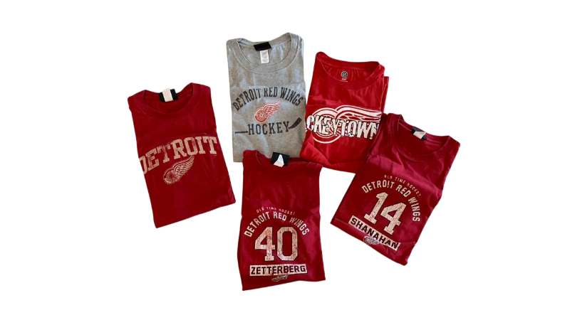 Photo 1 of 5-NHL HOCKEY DETROIT RED WINGS TSHIRTS SIZE 2XL
